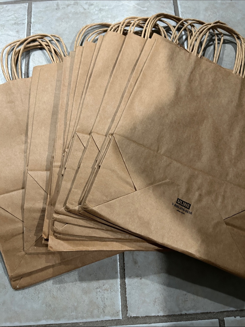 Uline  Paper gift  Bags with Twisted Handles - Brown